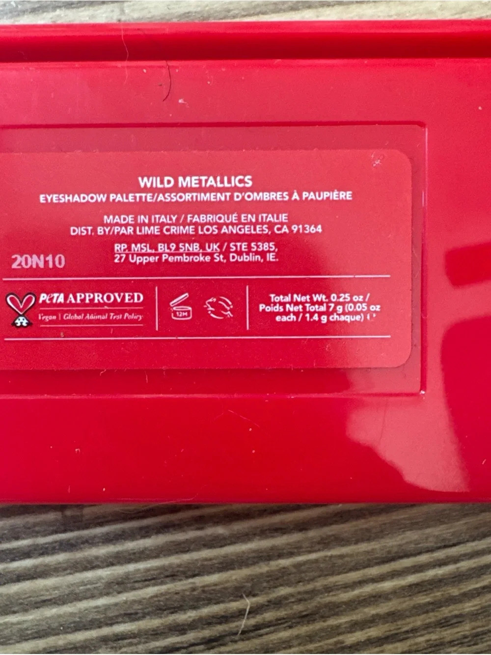 Lime Crime Wet Cherry Wild Metallics Eyeshadow Palette